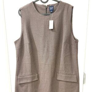 Women's Mini Pinafore Gap Dress, Large size, Brown Colour